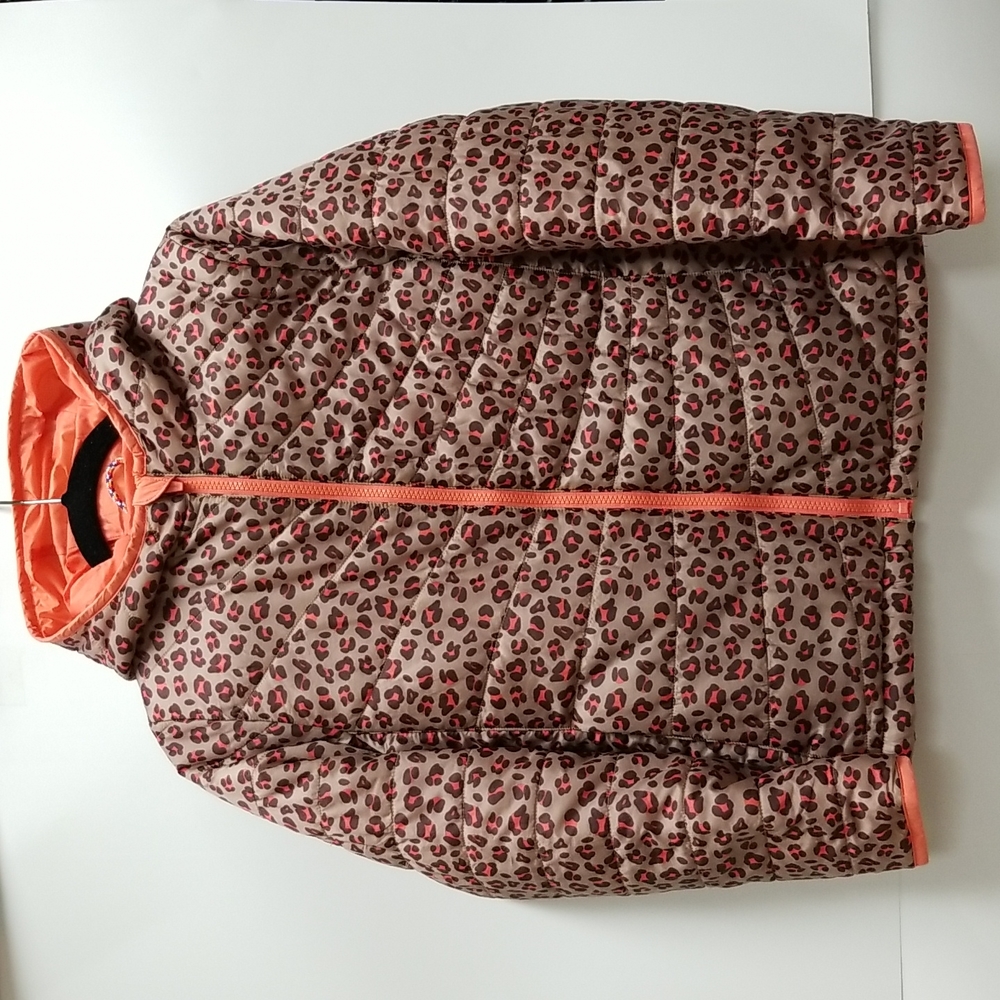 Girls Leopard Print Packable Primaloft Jacket - Lands End